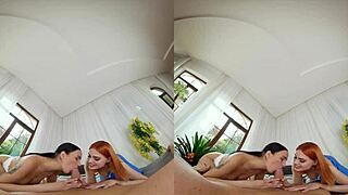 Two slutty redheads in Czech VR want to fuck hard.