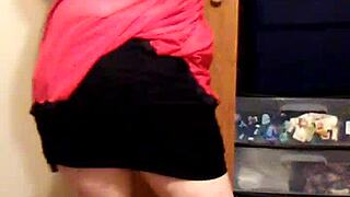 Wife spreads legs in heels while fingering pussy with dildo and masturbating intensely