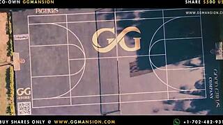 Sucking big juicy tits of a brunette Latina at GGMansion