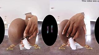 Does Vrallure Amari play games with her shaved pussy?