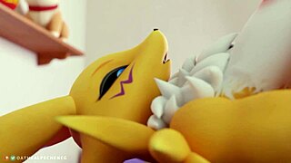 Renamon 在动画场景中被猛插