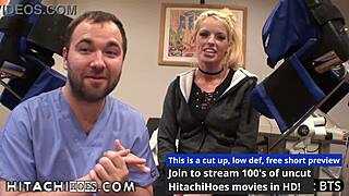 Freshman Bella Ink Experiences Hitachi Wand Orgasms from Doctor Tampa