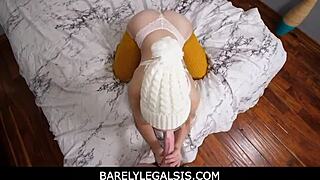 i caught my tiny 18+ teen stepsister aria banks being a whore in pov blowjob and fucking fantasy