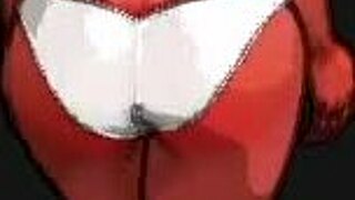 Cici, the short-haired model, poses for a 3D anime photoshoot testing her big bubblebutt ass.