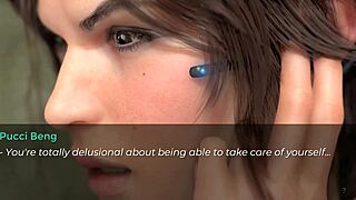 Big-breasted waifu gets her pussy licked and fucked in anime game