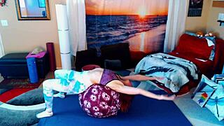 i'm doin yoga with aurora willows, her legs lookin so sexy