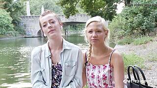 German chicks play in changing room