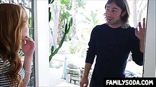 dude is fucking his girlfriend's horny redhead friend hard in this hardcore scene