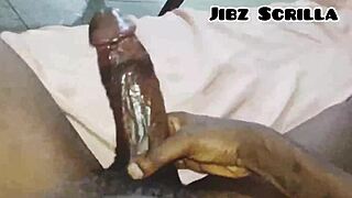 jibz scrilla strokes his big black cock passionately in this reality scene