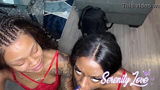 two chicks in pov sucking one dick 😍