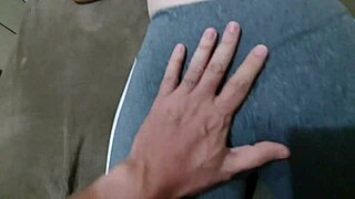 After Workout, Husband Undresses Wife and Fucks Her Shaved Pussy Full of Cum