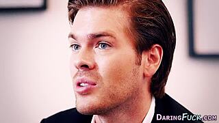 Classy beauty swaps jizz in threesome