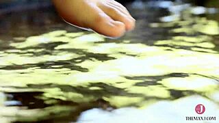 hot spring image with idol in swimsuit uniform big breasts cosplay