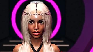 3D Shemale Fucks Horny Girl Hard in Space Station