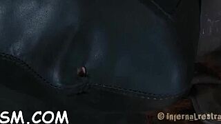 Enticing brunette honey slowly getting naked to turn him on