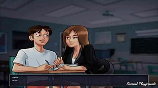 Busty milf teaches steamy gym lesson in Summertime Saga