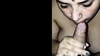 Homemade anniversary blowjob turns into a big ass fucking with monster cock.