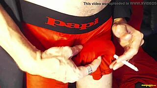 Rich Skinny Gay DILF Richard Lennox Solo Jerks Off While Smoking Cigarette