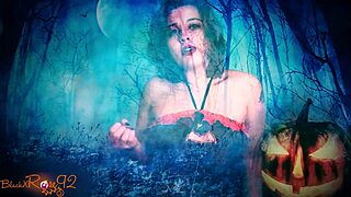 Ghostly ghoulfriend in halloween costume teases with dirty talk joi roleplay.