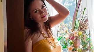 Delicious Brunette Strips Naked And Plays!