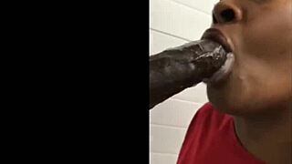 this sexy babe giving the best blowjob ever in the room