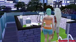 'Fuck your ass hard!' Madara exclaims to his masturbating friend by the pool.