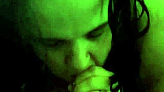 Amber Crider's big tits bounce while sucking cock