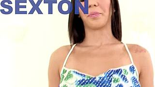 brittany sexton sexy cute coed huge cock pov blowjob and huge cum facial wow