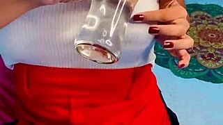 Naughty secretary indulges in solo pussy play at work