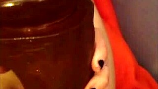 hannah horn masturbates with her giant dildo in homemade video