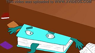 图书馆秘密与巨乳金发卡通美女展开