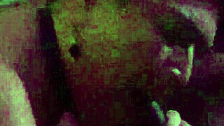 Mature woman gives a deep throat blowjob to her big black bull