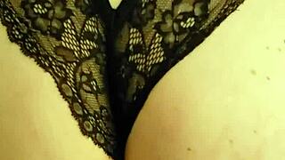 BBW wife bent over in thong for play