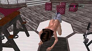 Animated cartoon of cute Indian girl fucked by machine with Tamil audio 😍