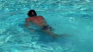 Blonde spreads open legs by the pool! Ready for blowjob and assfucking?