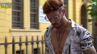 Teen twink ends the argument with a bareback assfucking in public.