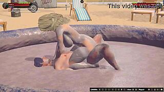 Misty Wrestles Naked Against Okan in Intense 3D Sex Fight