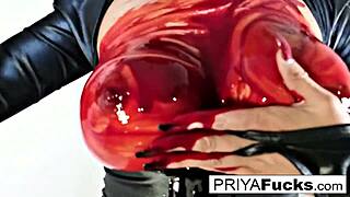 Halloween hot tease with indian milf priya rai 😏