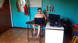 hey boss, check my nude tits and pussy on office cam!