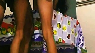 In the kitchen, he arrived with a hard cock ready for me