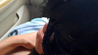 Amateur couple films their massage session and blowjob in the backseat