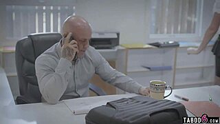 Boss thinks he can do anything he wants in the office, fucking secretary milf pussy.