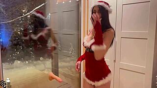 hot milf congratulated her neighbor on the new year