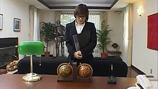 Cum eating asian teen 18+ sucks dick at work.