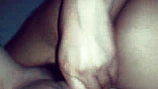 We were just watching a movie but she was horny and wanted dick in her ass, so she left with it dripping semen!