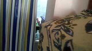Spying on my brother masturbating in mom's bathroom