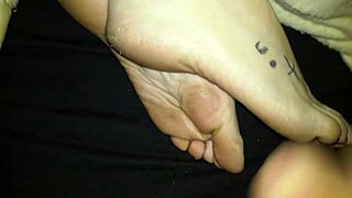 Hot footjob leads to cumshot! 🔥