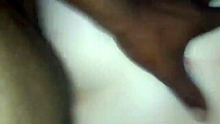 White girl contrasts big black cock backshots