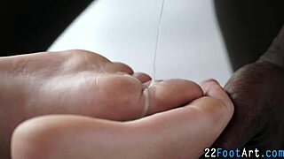 i give teen interracial footjob and oral, babe's european feet fetish leading to hardcore cumshot
