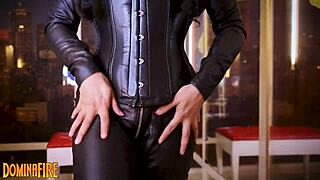 asmr leather gloves and catsuit session